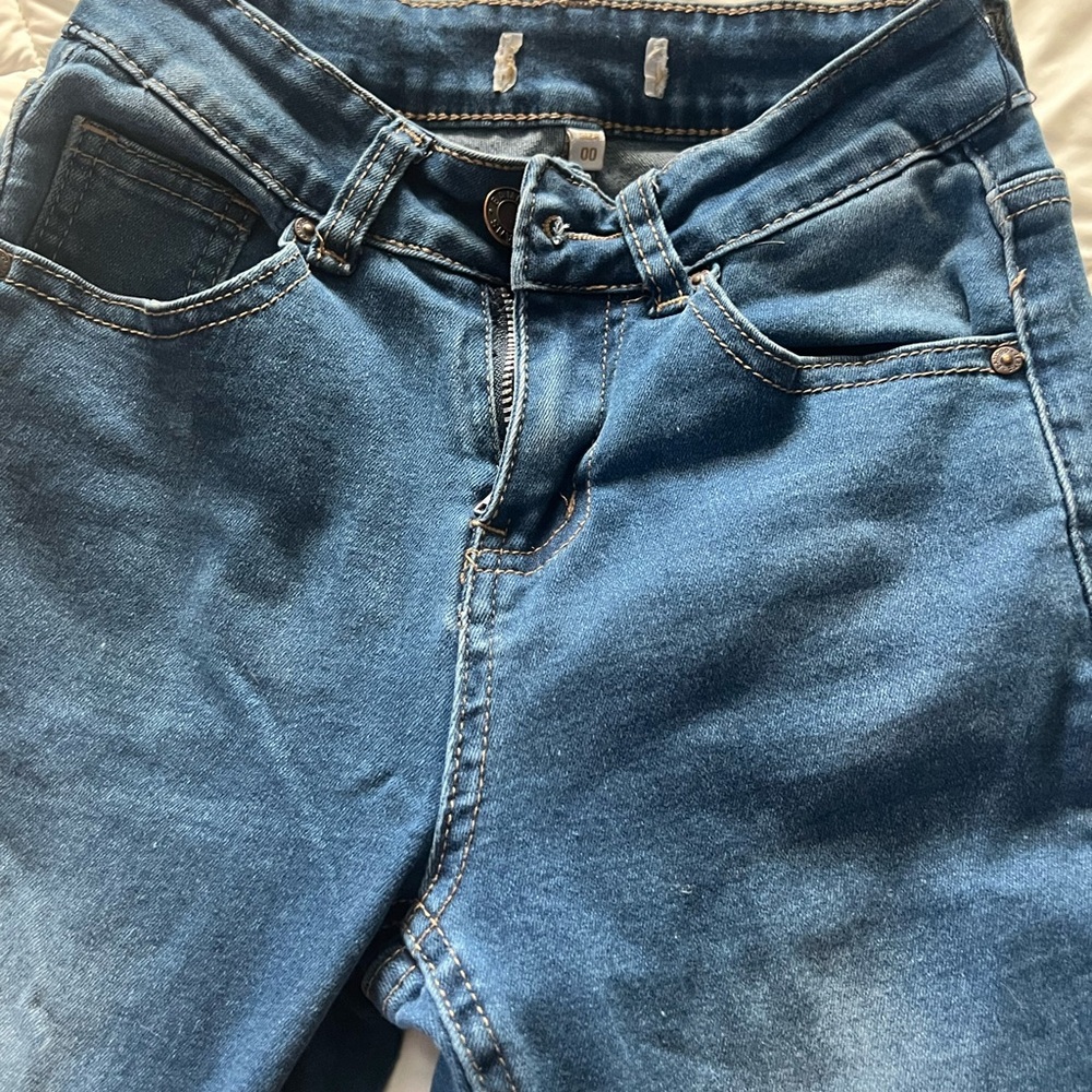 high waisted bootcut flare jeans sparkle rhinestone pant size 00